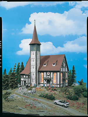 Vollmer 43768 HO Scale Altbach Half-Timber Church -- 7-13/16 x 5-5/8 x 12"  19.5 x 14 x 30cm