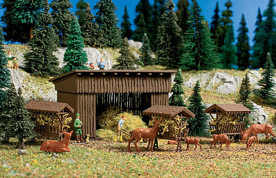 Vollmer 43798 HO Scale Wild Game Feeding Stand - Kit -- Shed: 3-1/8 x 2 x 2" 8 x 5 x 5.1cm Troughs:1-1/16 x 7/8 x 1-3/16" 2.7x2.2x3cm
