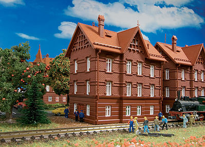 Vollmer 43806 HO Scale Railroad Rooming House w/Dormer & Half-Timbered Trim - Kit -- 5-3/16 x 3-11/16 x 6-7/16"  13.2 x 9.3 x 16.4cm
