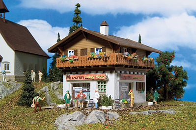 Vollmer 43836 HO Scale Butcher's Shop "Ludwig Huber" -- 4-13/16 x 4 x 3-13/16"  12 x 10 x 9.5cm