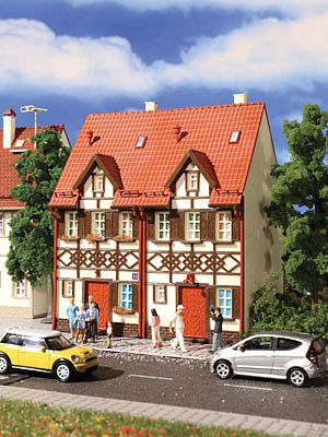 Vollmer 43847 HO Scale Semi-Detached Half-Timber House 2-Pack -- Kit - 4-1/16 x 3-1/4 x 5-1/4"  10.4 x 8.3 x 13.3cm
