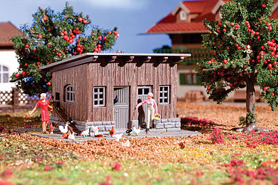 Vollmer 43864 HO Scale Organic Series Wood Chicken Shack - Kit (Organic/Biodegradable Plastic) -- 3-1/8 x 2-3/8 x 1-5/8"  8 x 6 x 4.2cm