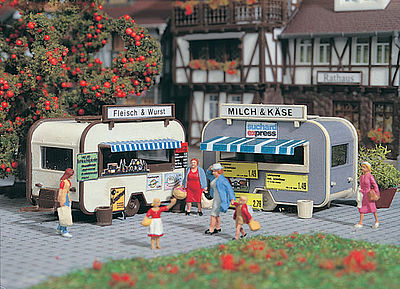 Vollmer 45144 HO Scale Food Vendor Stands pkg(2) -- 2-13/32 x 1-5/8 x 1-13/32"  6 x 4 x 3.5cm