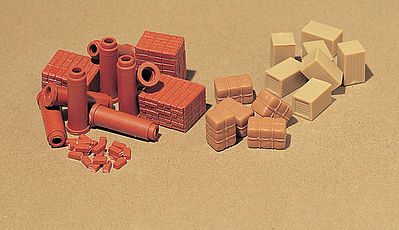 Vollmer 45241 HO Scale Brick Piles & Pipe -- 1/2 x 1/4 x 1/4"  11.6 x 7 x 7mm