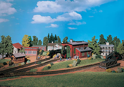 Vollmer 45750 HO Scale Single Stall Engine Shed -- 6-1/8 x 4-7/8 x 3-1/2"  15.5 x 12.5 x 9cm