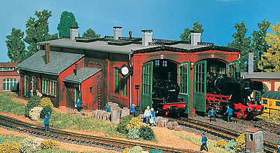 Vollmer 45752 HO Scale Two-Stall Engine Shed -- 12 x 7-5/8 x 3-1/2"  30.5 x 19.5 x 9cm