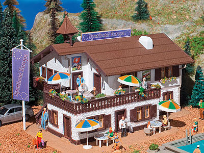 Vollmer 47667 N Scale Sporthotel Europe -- Kit - 4-1/2 x 3-7/8 x 3-3/8"  11.5 x 9.8 x 8.5cm
