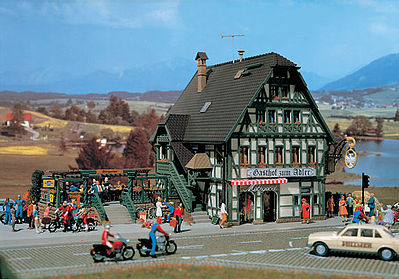 Vollmer 47711 N Scale Half-Timber Gasthaus Inn -- 6-1/2 x 4-1/4" 16 x 10.6cm