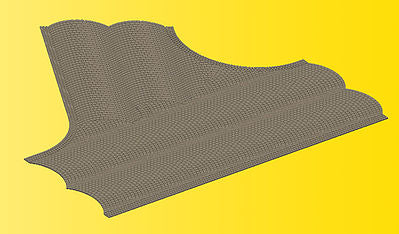 Vollmer 48242 HO Scale Cobblestone Street 60 Degree Intersection -- 8-11/16 x 7-11/16"  22 x 19.5cm