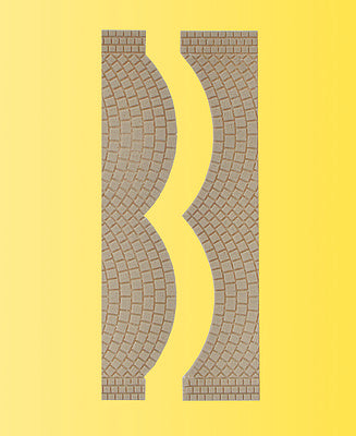 Vollmer 48244 HO Scale Cobblestone Street Section End Pieces -- 11/16 x 3-1/8"  1.7 x 8cm, 2 of Each