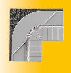 Vollmer 48253 HO Scale Street Curb 90 Degree Corner - Stone Art -- 4-5/16 x 4-5/16 x 1/16"  10.9 x 10.9 x .2cm