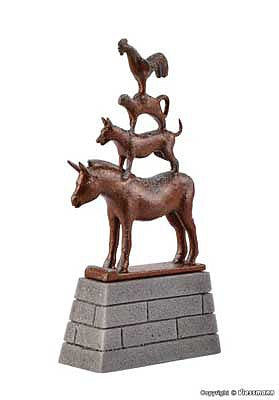 Vollmer 48287 HO Scale Bremen Town Musicians Statue -- Assembled - 15/16 x 3/8 x 1-3/4"  2.3 x .9 x 4.4cm