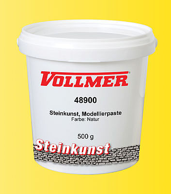 Vollmer 48900 All Scale Stone Art Modeling Paste -- Natural Color, Use w/770-48xxx Series Store Art Products, 1-1/8lb  500g