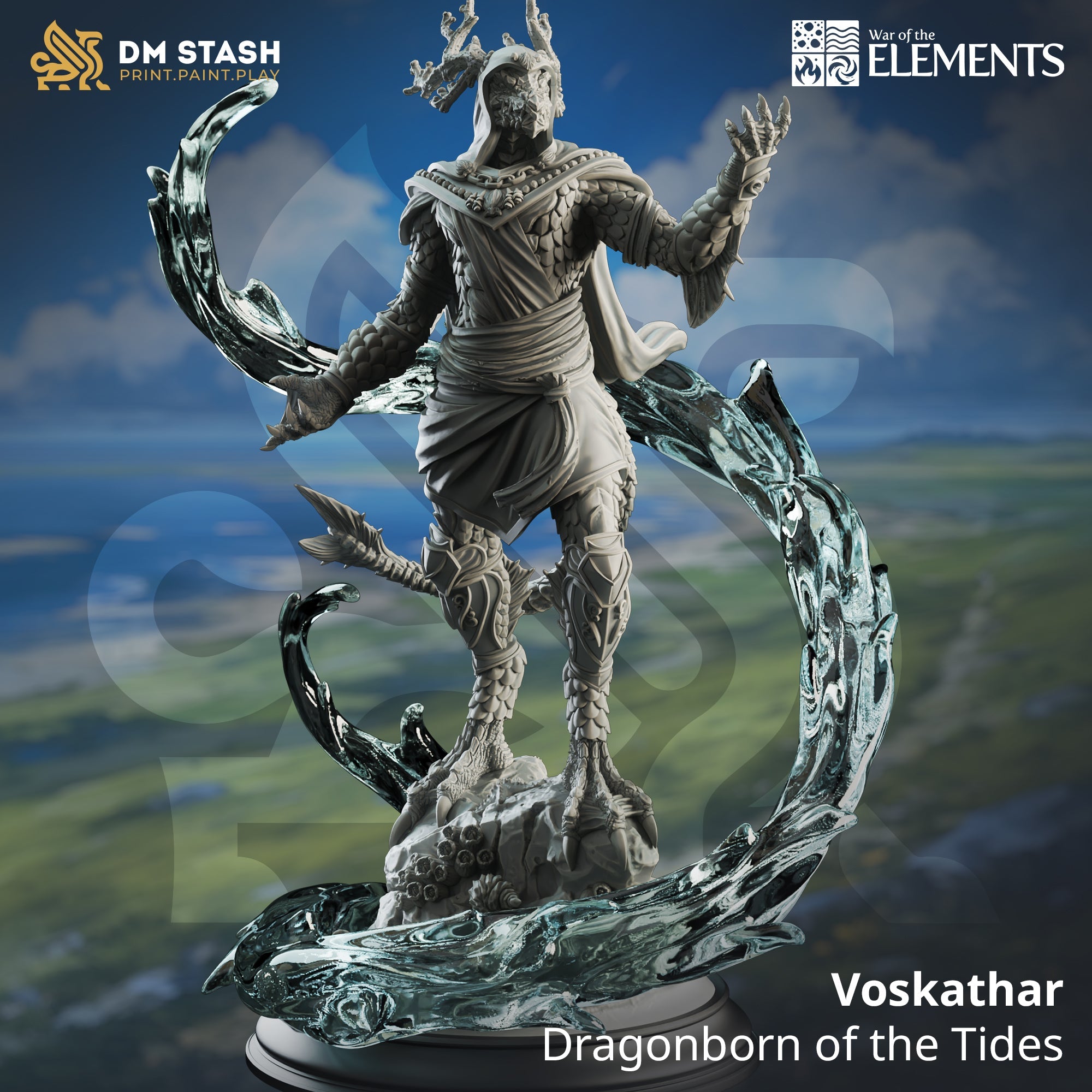 Voskathar, Dragonborn of the Tide (Male Dragonkin Mage)