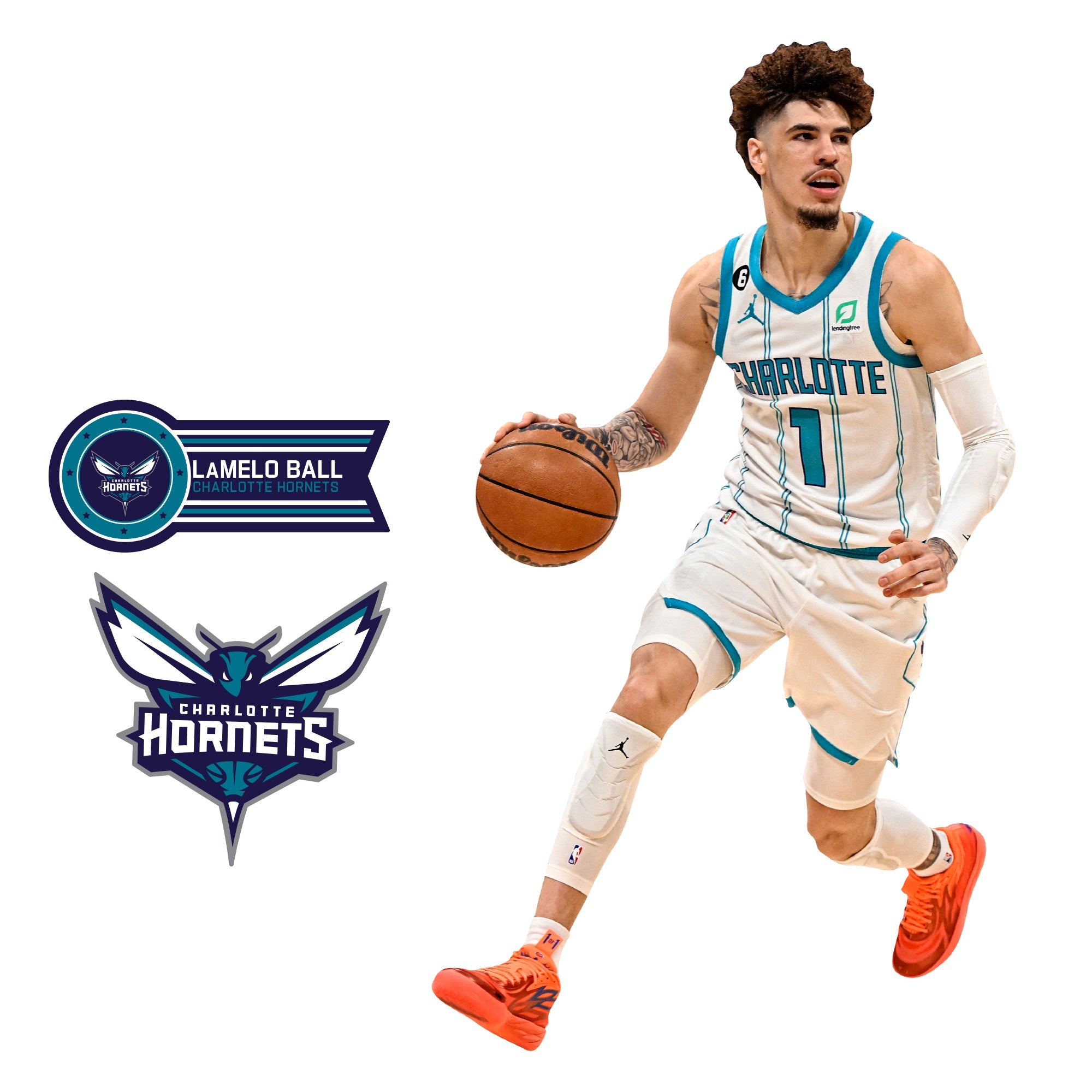Lamelo Ball - RealBig Collection - Official NBA - Charlotte Hornets - Reusable Vinyl Wall Decals