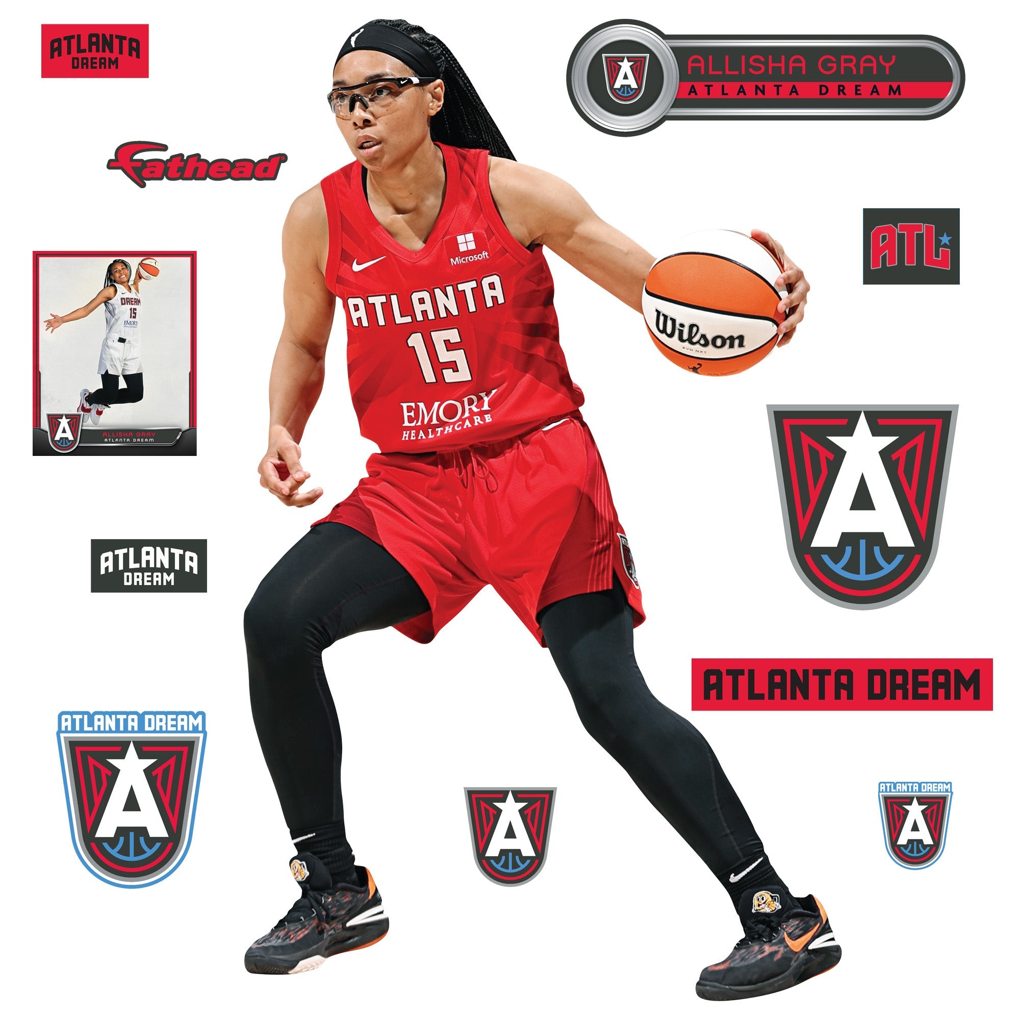 Allisha Gray - RealBig Collection - Official WNBA - Atlanta Dream - Reusable Vinyl Wall Decals
