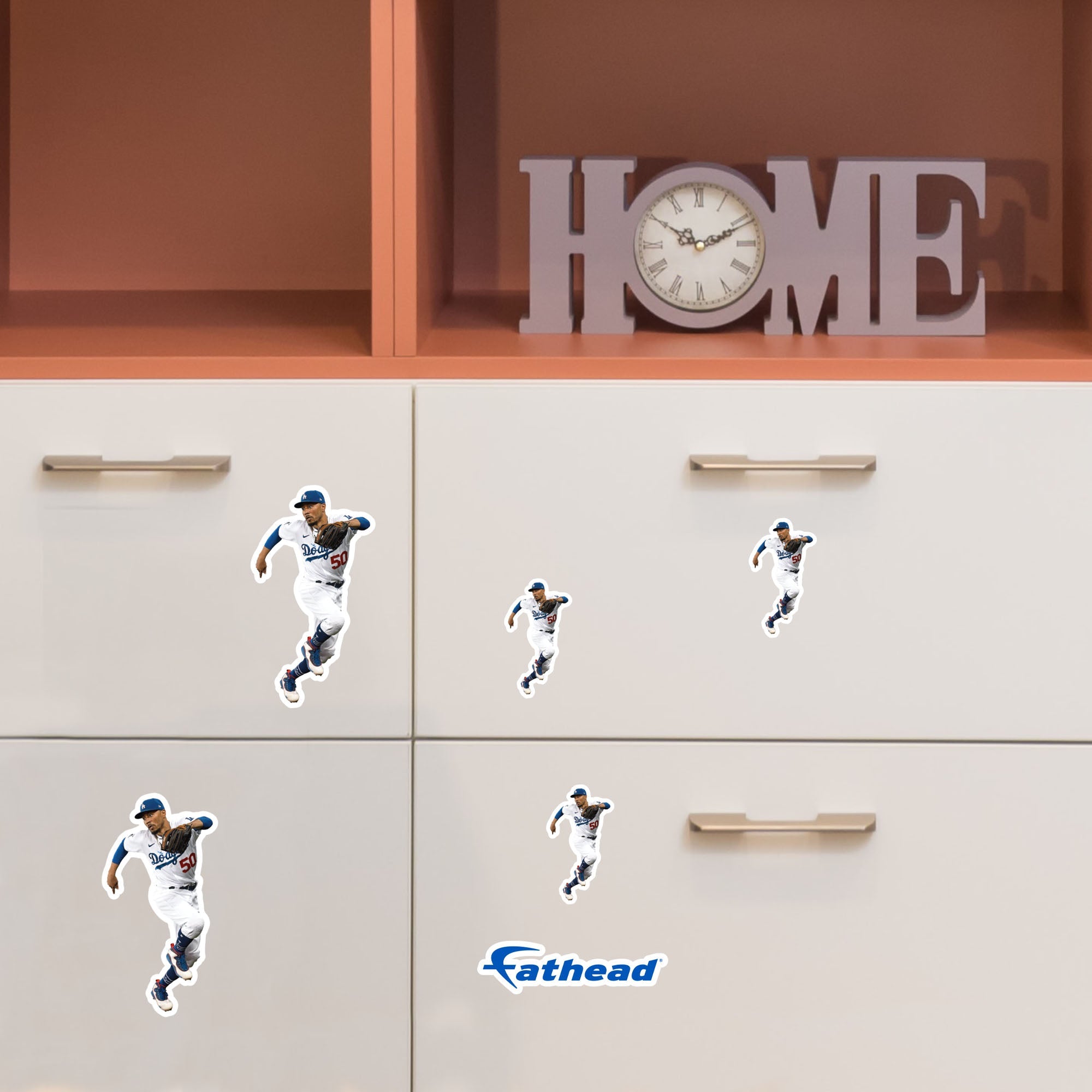 Mookie Betts - 5 Player Minis (Mixed Sizes) - Official MLB - Los Angeles Dodgers - Reusable Vinyl Decals