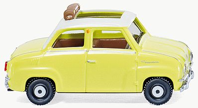 Wiking 18448 HO Scale Glas Goggomobil w/Folding Roof - Assembled -- Yellow