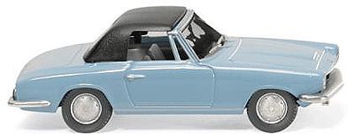 Wiking 18749 HO Scale BMW 1600 GT Convertible - Assembled -- Top Up (light blue)