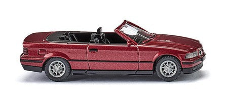 Wiking 19401 HO Scale 1990s BMW 325i Convertible - Assembled -- Metallic Wine Red