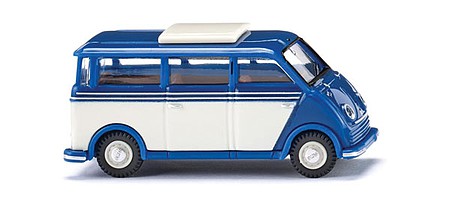 Wiking 33402 HO Scale 1955-1962 DKW Fast Truck Passenger Van - Assembled -- Blue, White