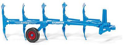 Wiking 37802 HO Scale Lemken EurOpal 7 Plow Trailer - Assembled -- Green, Red