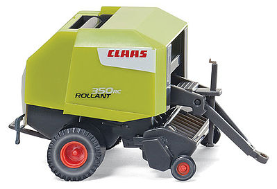 Wiking 38403 HO Scale Claas Rollant 350 RC Round Baler - Assembled -- Claas (green, red, white, German Lettering)
