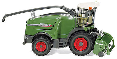 Wiking 38960 HO Scale Fendt Katana 65 Harvester w/Grass Pick Head - Assembled -- Fendt (green, white, red)