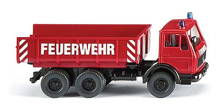 Wiking 62403 HO Scale Mercedes-Benz Dump Truck - Assembled -- Fire Department (red, white, German Lettering)