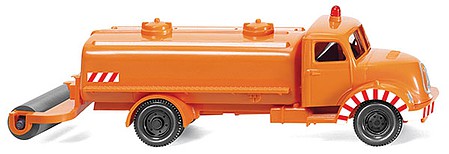 Wiking 64001 HO Scale 1957 Magirus Sirius Stret Sprinkler - Assembled -- Orange
