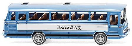 Wiking 70901 HO Scale 1964 Mercedes-Benz O 302 Bus - Assembled -- Touring (blue, black, white, German Lettering)