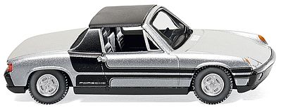 Wiking 79204 HO Scale Porsche 914 - Assembled -- Silver, Black