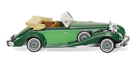 Wiking 83505 HO Scale 1936 Mercedes-Benz 540 K 1936 Convertible - Assembled -- Two-Tone Green