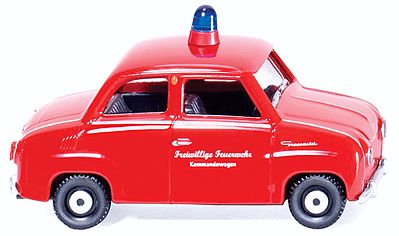 Wiking 86120 HO Scale Glas Goggomobil - Assembled -- Fire Service (red, German Lettering)