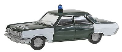 Wiking 86417 HO Scale Emergency Opel Kapitan Sedan -- Police (German, green, white)