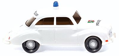 Wiking 86425 HO Scale DKW 1000 Saloon Sedan - Assembled -- Police (light gray, German Lettering)
