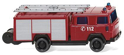 Wiking 96104 N Scale 1968 Magrius LF 16 Fire Truck - Assembled -- Fire Department (red, white; German Lettering)