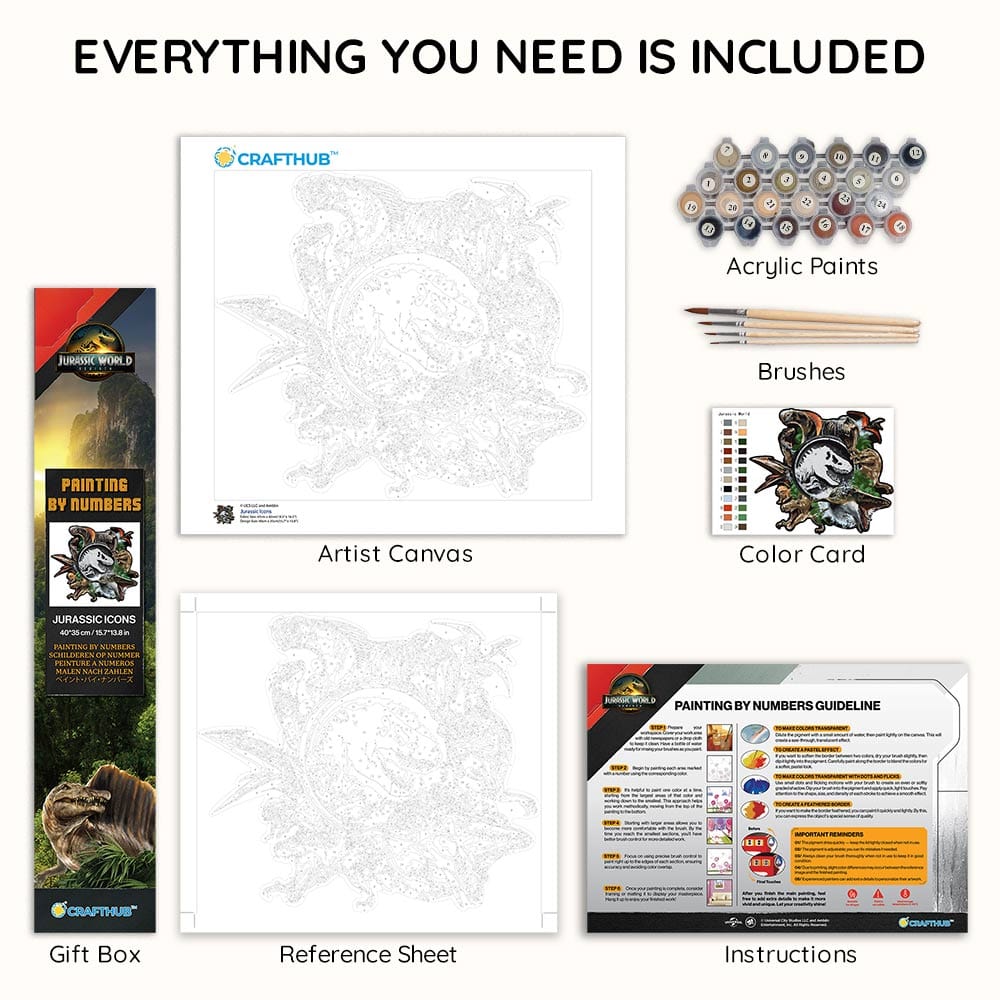 Jurassic Icons - Paint By Numbers Kit