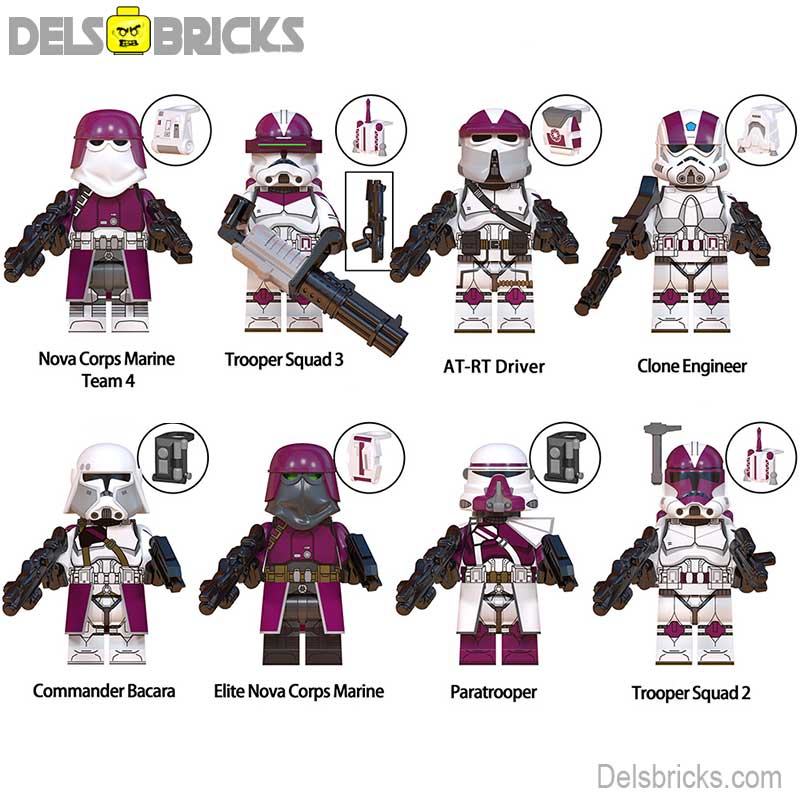 21st Nova corp Clone troopers Set of 8 Star Wars Minifigures