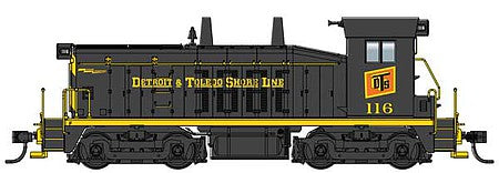 Walthers Mainline 910-10655 HO Scale EMD SW7 - Standard DC -- Detroit & Toledo Shore Line #116 (black, yellow, red)