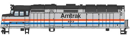 Walthers Mainline 910-19465 HO Scale EMD F40PH - ESU Sound and DCC -- AMTrak(R) #338 (Phase III; Equal Red, White, Blue Stripes)