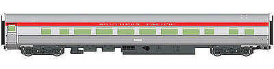 Walthers Mainline 910-30007 HO Scale 85' Budd Large-Window Coach - Ready to Run -- Southern Pacific (silver, red)