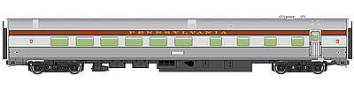 Walthers Mainline 910-30156 HO Scale 85' Budd Diner - Ready to Run -- Pennsylvania Railroad (silver, Tuscan)