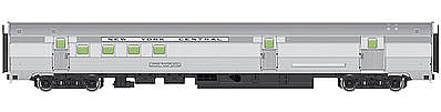 Walthers Mainline 910-30305 HO Scale 85' Budd Baggage-Railway Post Office - Ready To Run -- New York Central (silver)
