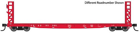 Walthers Mainline 910-5908 HO Scale 53' GSC Bulkhead Flatcar - Ready to Run -- Chicago, Burlington & Quincy #95220 (red)