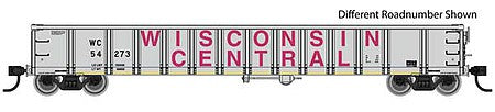 Walthers Mainline 910-6258 HO Scale 53' Railgon Gondola - Ready To Run -- Wisconsin Central #54282 (gray, maroon)
