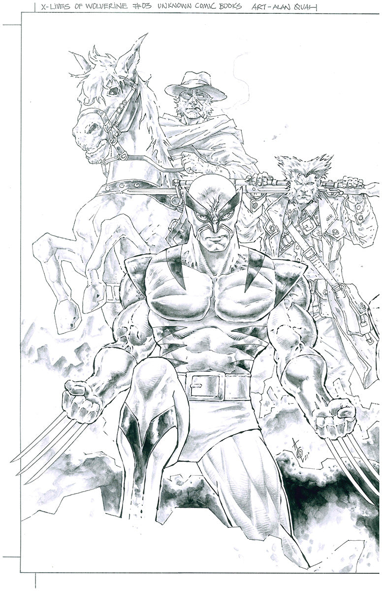 X- Lives/Deaths of Wolverine #3 by Alan Quah [ORIGINAL ART] [2 PIECES OF ART]