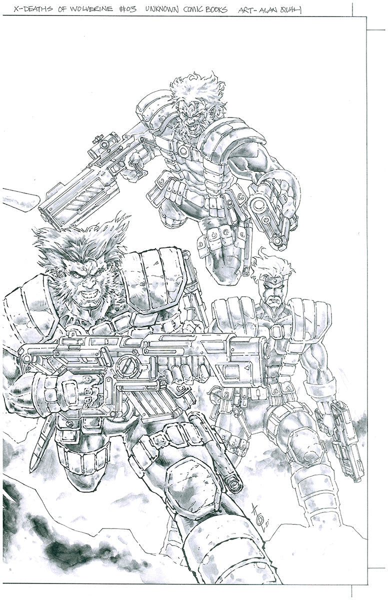X- Lives/Deaths of Wolverine #3 by Alan Quah [ORIGINAL ART] [2 PIECES OF ART]