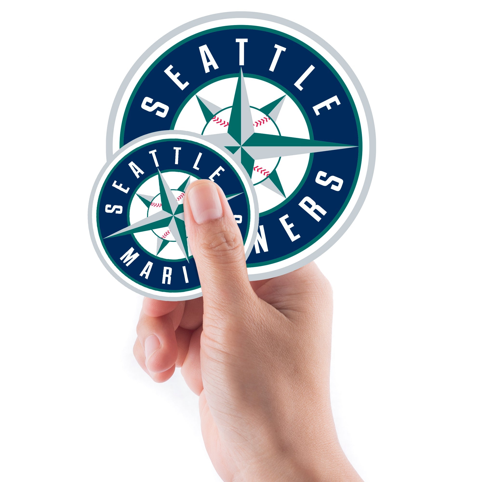 Seattle Mariners - 5 Logo Minis (Mixed Sizes) - Official MLB - Reusable Vinyl Decals