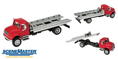 Walthers SceneMaster 949-11591 HO Scale International(R) 4900 Roll-On/Roll-Off Flatbed - Assembled -- Red